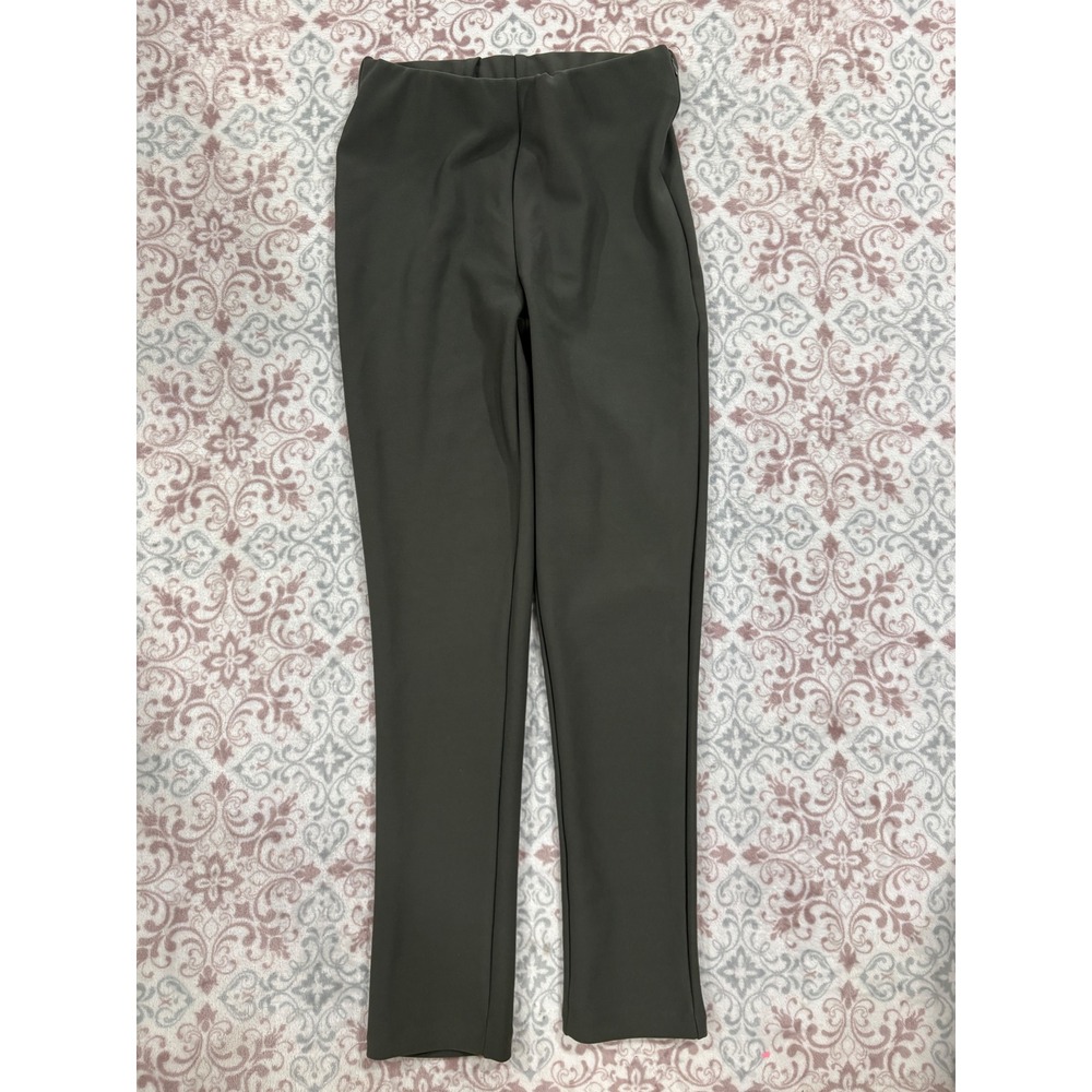 Zara Olive Green High Waisted Side Zip Leggings Pants Small 1067/467/507